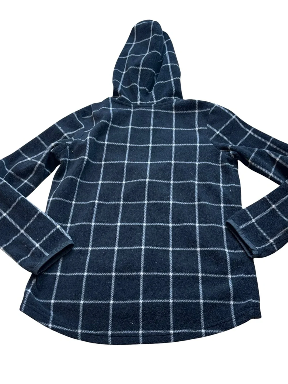Old Navy Boys Full Zip Fleece Jacket Hooded Black and White Size Large